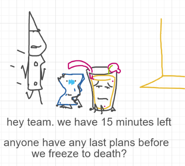 A panel from Chilly, episode two of the Board Boards object show by Furretwalk/WalkingFurret.